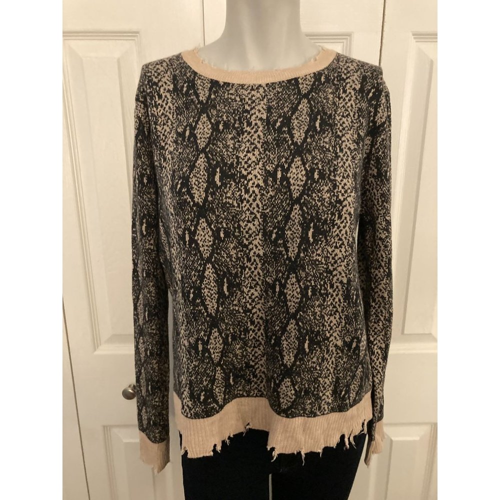Fate Snakeskin Sweater W Fringe Hem Size Small
